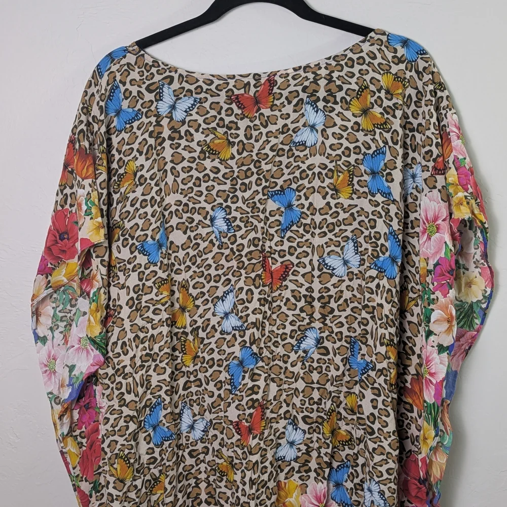 Johnny Was Fleur Kaftan Dress Flowy All Over Print Beach Fun Spring Coverup - Picture 6 of 8